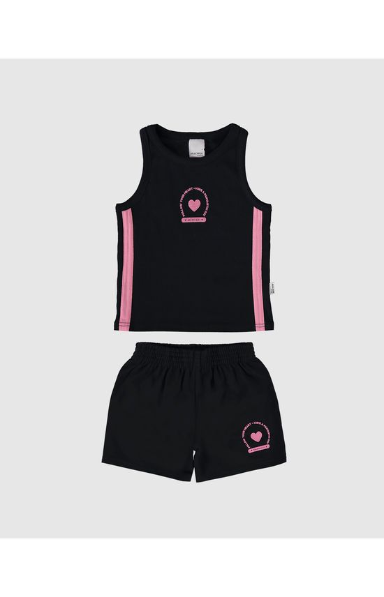 Conjunto Infantil Menina Regata Follow Your Heart Em Ribana Malwee Kids
