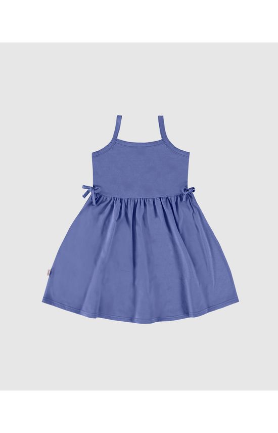 Vestido Infantil Laço Lateral Em Algodão Malwee Kids