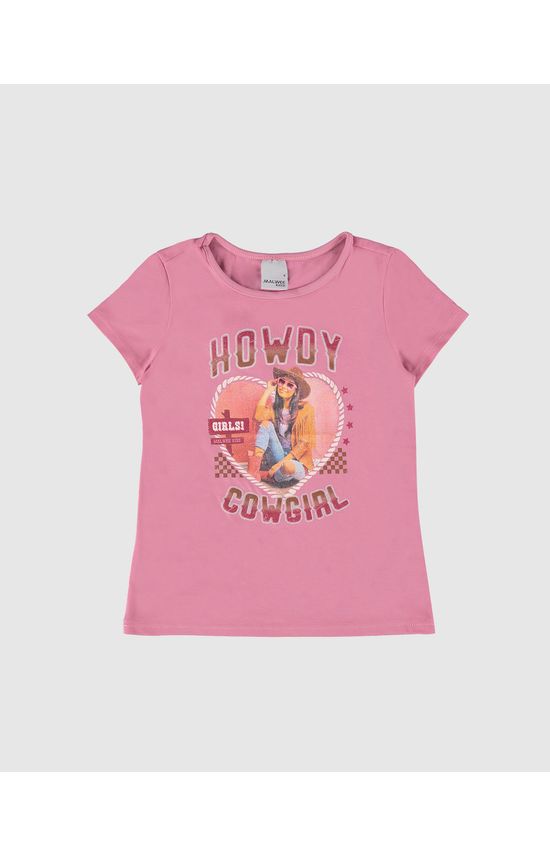 Blusa Infantil Menina Estampa Com Glitter Em Algodão Malwee Kids