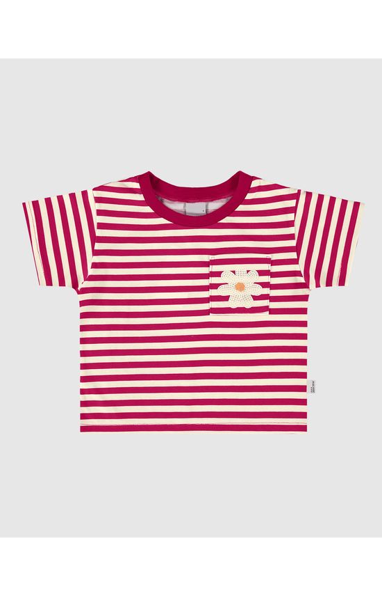 Blusa Infantil Menina Box Listrada Em Algodão Malwee Kids