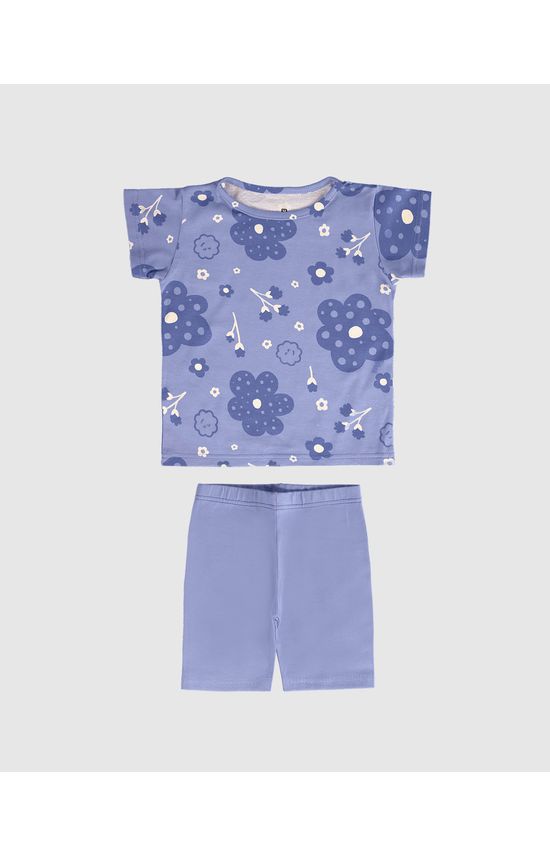 Conjunto Infantil Menina Blusa Floral Em Algodão Malwee Kids