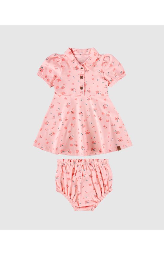 Conjunto Infantil Menina Vestido + Calcinha Estampa Floral Malwee Kids