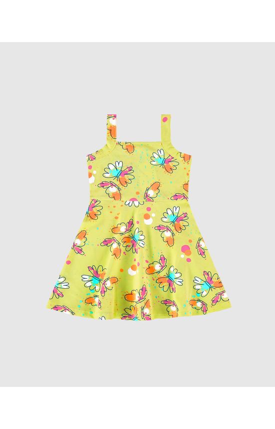 Vestido Infantil Rodado Com Estampa Alça Média Em Algodão Malwee Kids