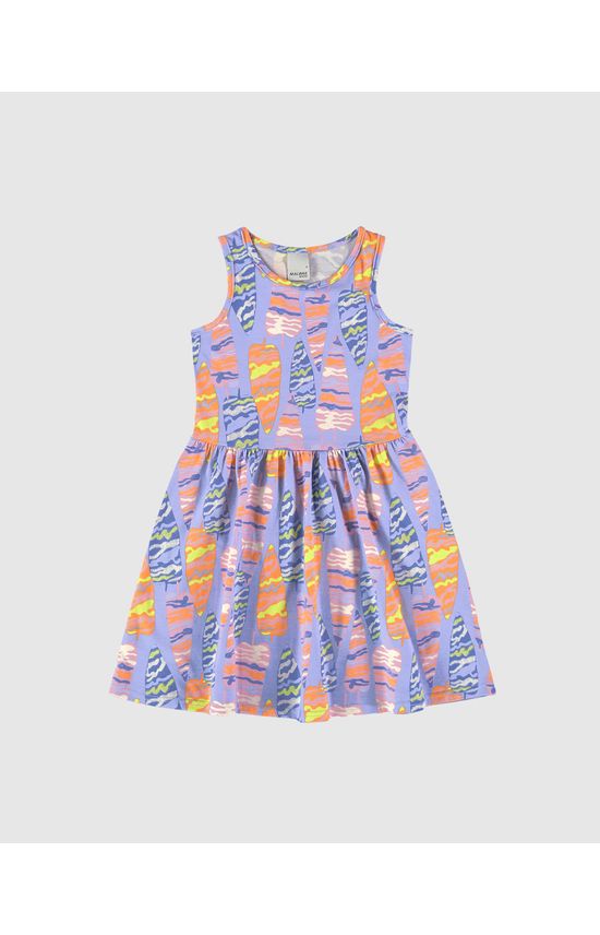 Vestido Infantil Estampado Em Algodão Malwee Kids