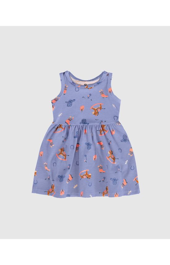 Vestido Infantil Rodado Estampado Em Algodão Malwee Kids