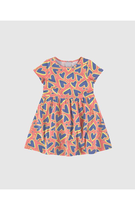 Vestido Infantil Rodado Com Estampa Em Algodão Malwee Kids