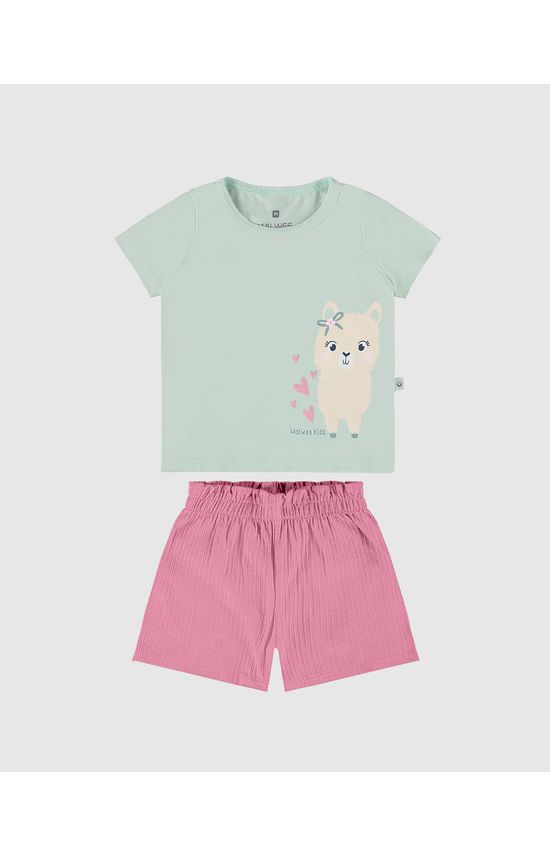 Conjunto Infantil Menina Blusa + Shorts Clochard Malwee Kids