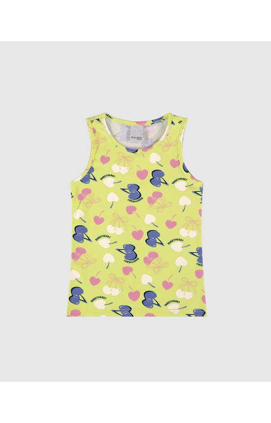 Regata Infantil Menina Estampada Em Algodão Malwee Kids