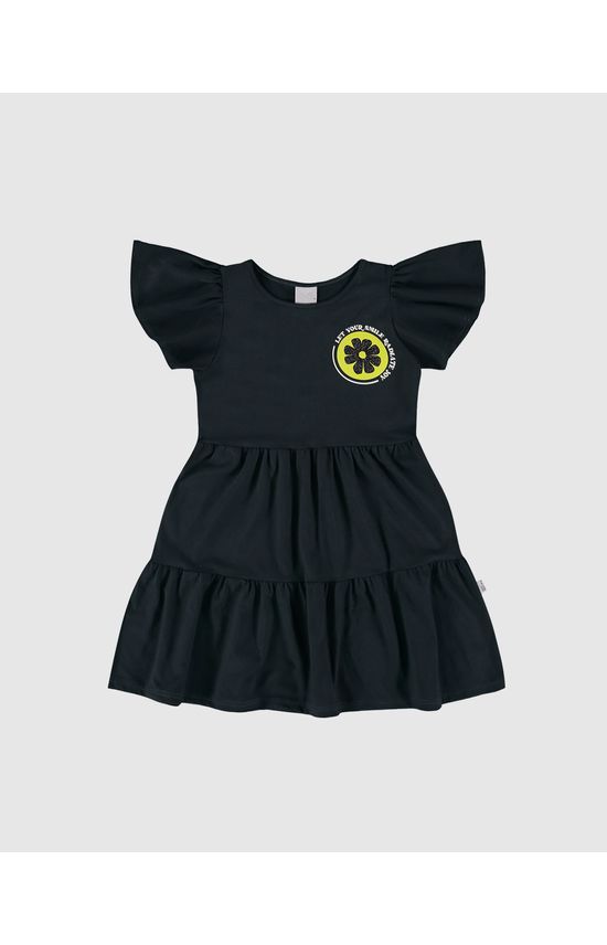 Vestido Infantil Marias Estampa Com Glitter Em Algodão Malwee Kids