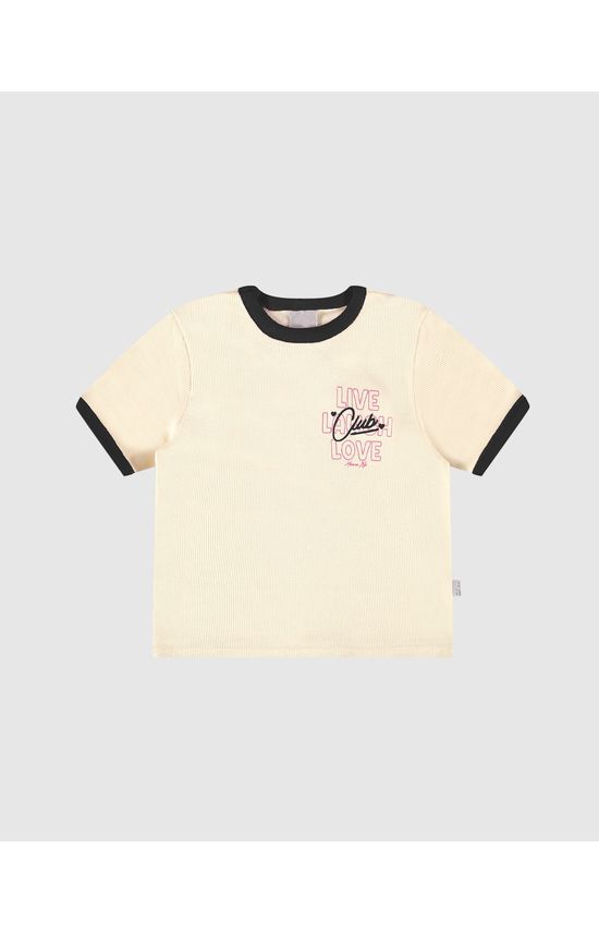 Blusa Infantil Menina Estampa Com Puff Em Ribana Malwee Kids