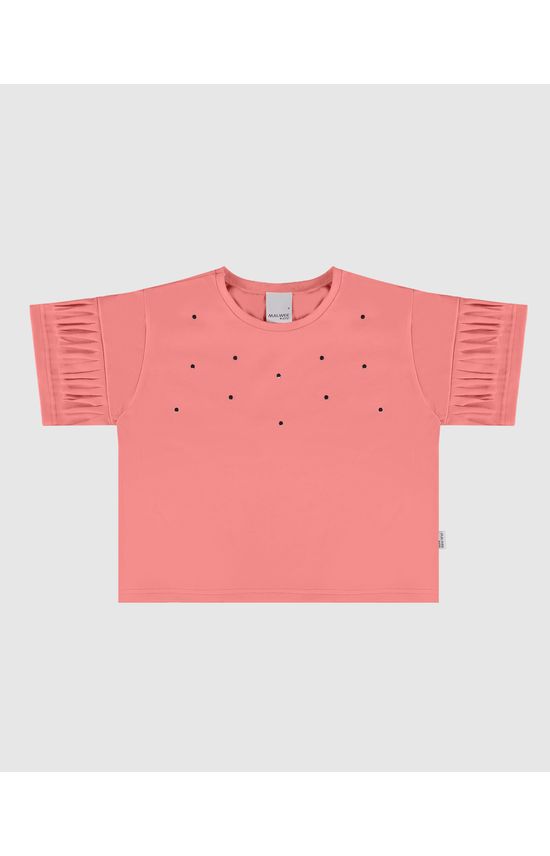 Blusa Infantil Menina Manga Com Franjas Em Algodão Malwee Kids