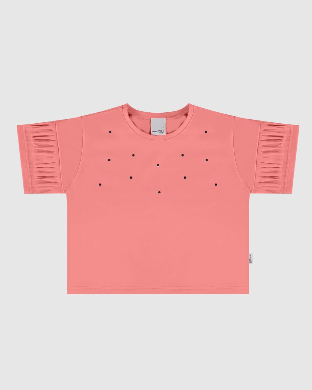 Blusa Infantil Menina Manga Com Franjas Em Algodão Malwee Kids - Imagem 4