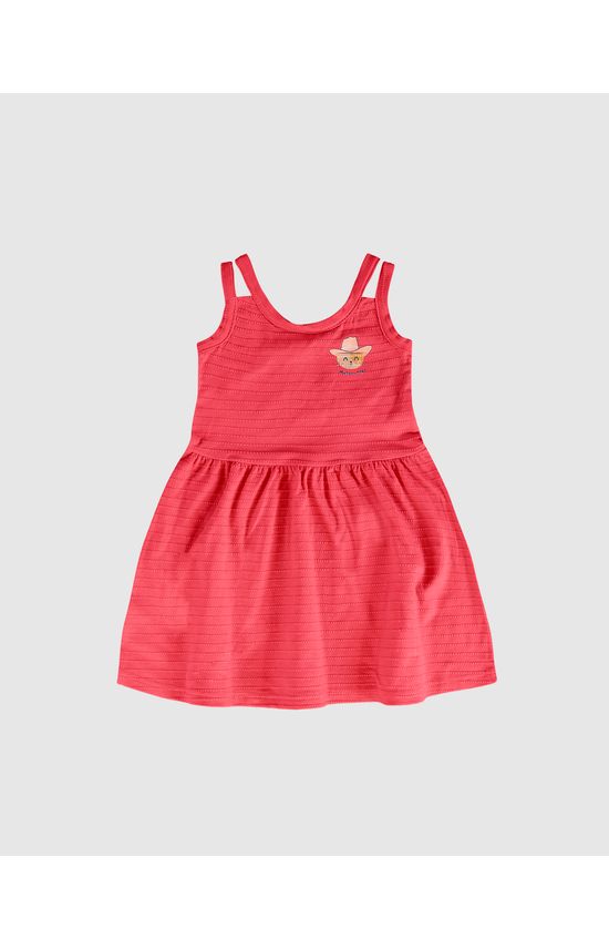 Vestido Infantil Alça Dupla Em Malha Texturizada Malwee Kids