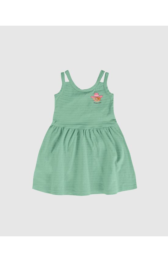 Vestido Infantil Alça Dupla Em Malha Texturizada Malwee Kids
