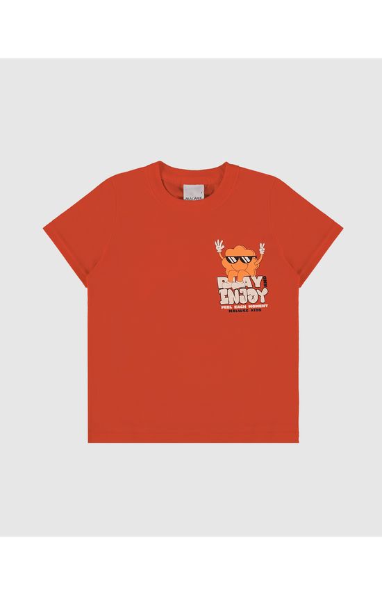 Camiseta Infantil Menino Play And Enjoy Em Algodão Malwee Kids