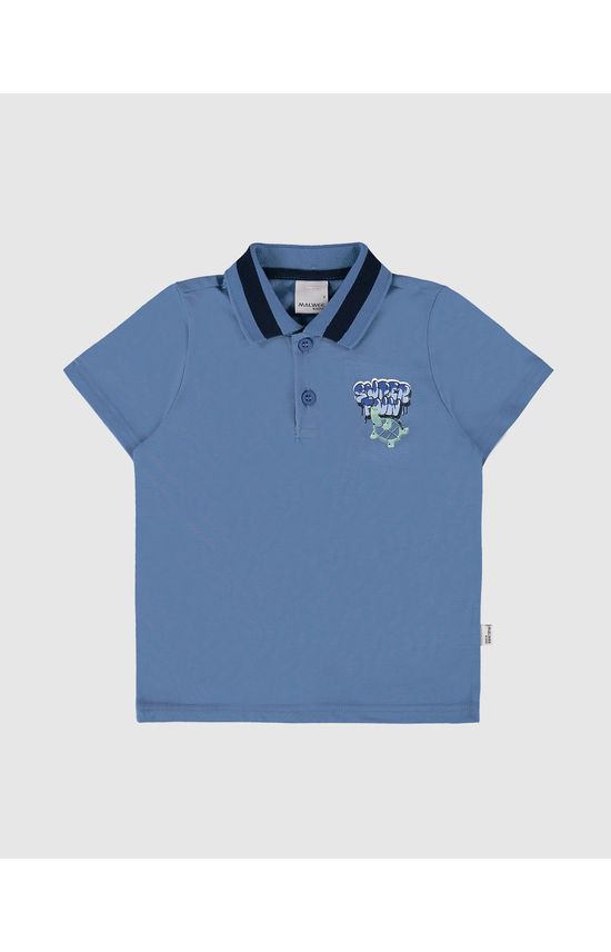 Camisa Polo Infantil Menino Super Fun Em Algodão Malwee Kids