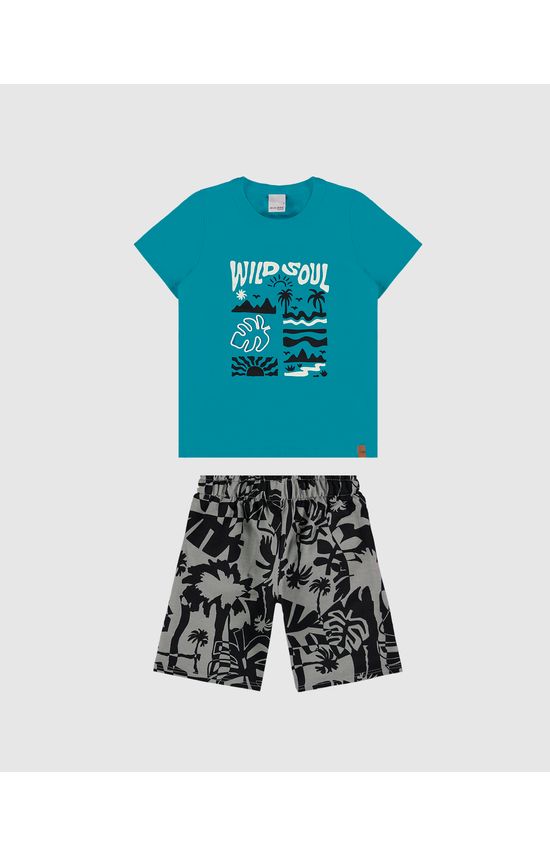 Conjunto Infantil Menino Wild Soul Em Algodão Malwee Kids
