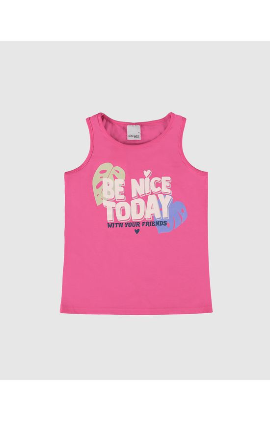 Regata Infantil Menina Be Nice Today Em Algodão Malwee Kids