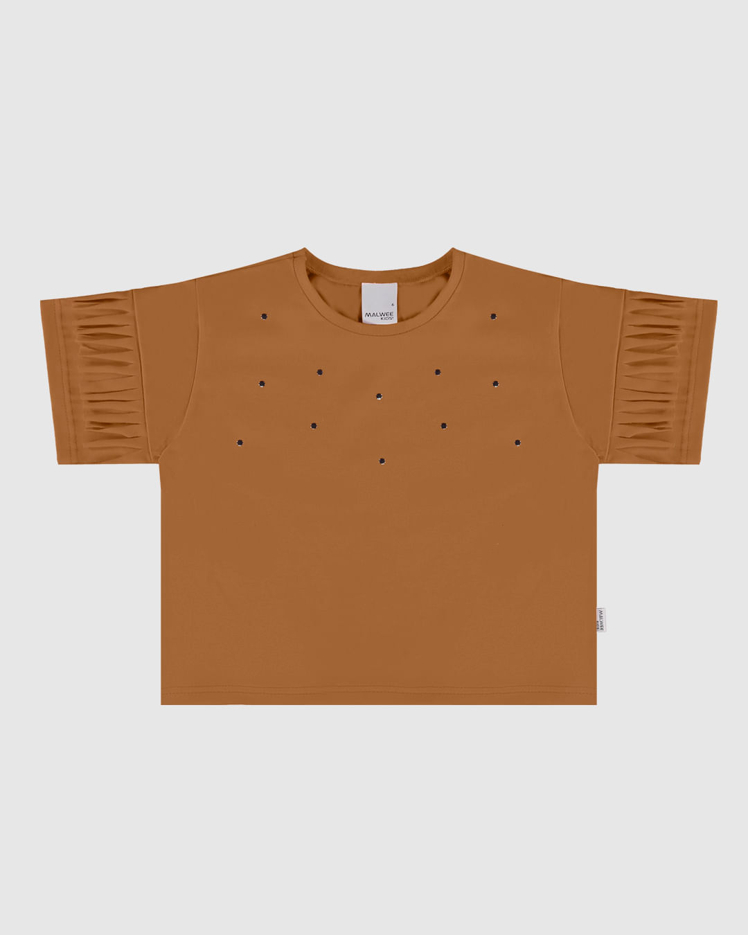 Blusa Infantil Menina Manga Com Franjas Em Algodão Malwee Kids - Imagem 4