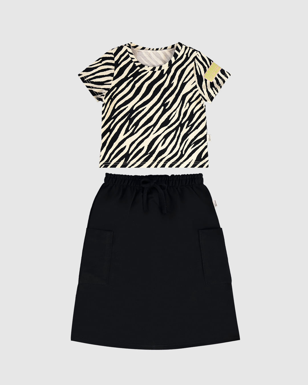 Conjunto Infantil Menina Blusa Animal Print + Saia Midi Cargo Malwee Kids - Imagem 12