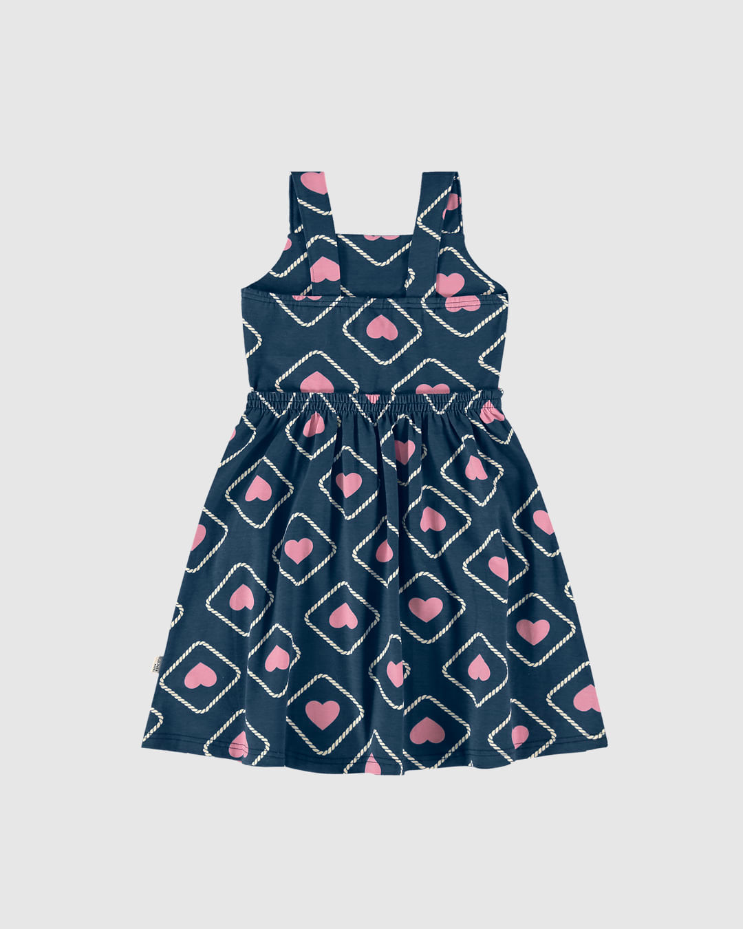 Vestido Infantil Acinturado Decote Reto Em Algodão Malwee Kids - Imagem 3