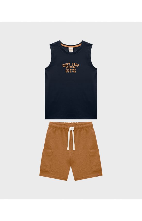 Conjunto Menino Regata Don’t Stop Dreaming Em Algodão - Carinhoso