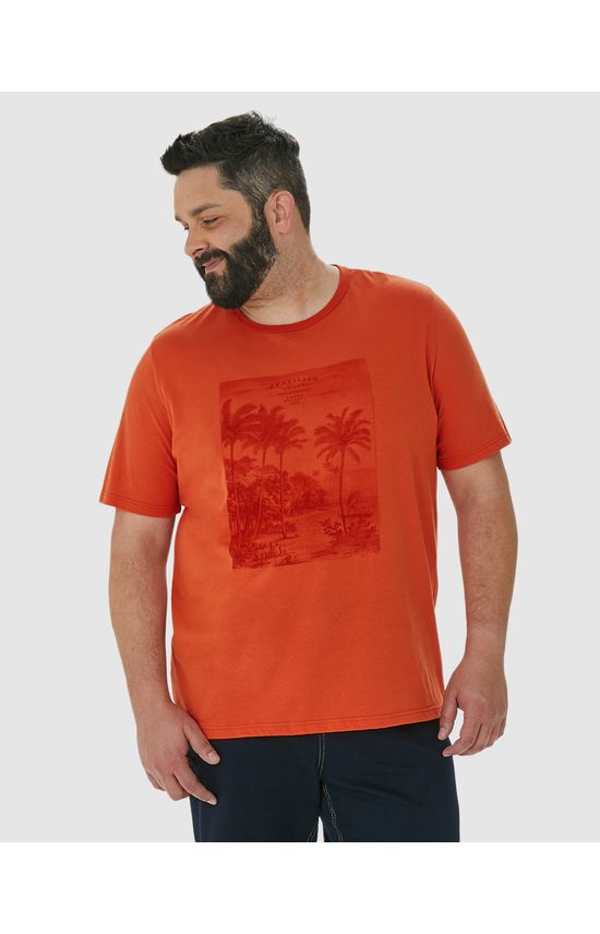 Camiseta Masculina Plus Size Brazilian Coast Em Algodão