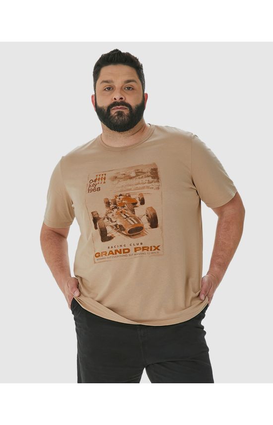 Camiseta Masculina Plus Size Racing Club Grand Prix Em Algodão