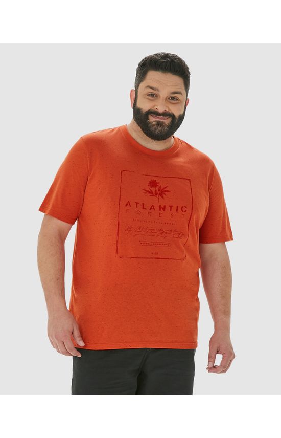 Camiseta Masculina Plus Size Atlantic Forest Em Malha Botonê