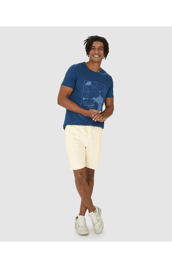 Bermuda Comfort Masculina Cadarço Frontal Em Moletom Eco