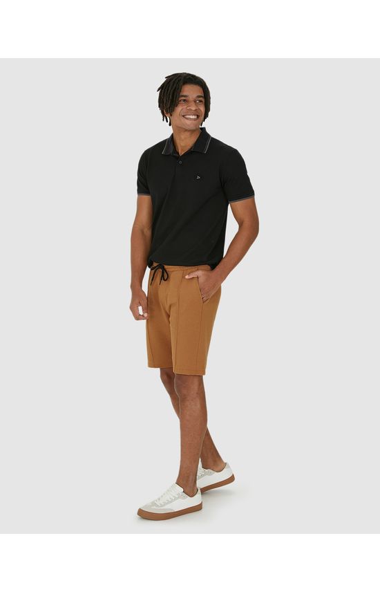Bermuda Comfort Masculina Cadarço Frontal Em Moletom Eco