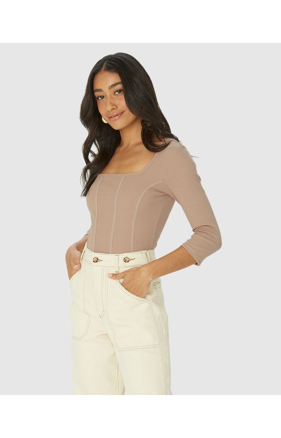 Blusa Long Cropped Feminina Corset Em Ribana