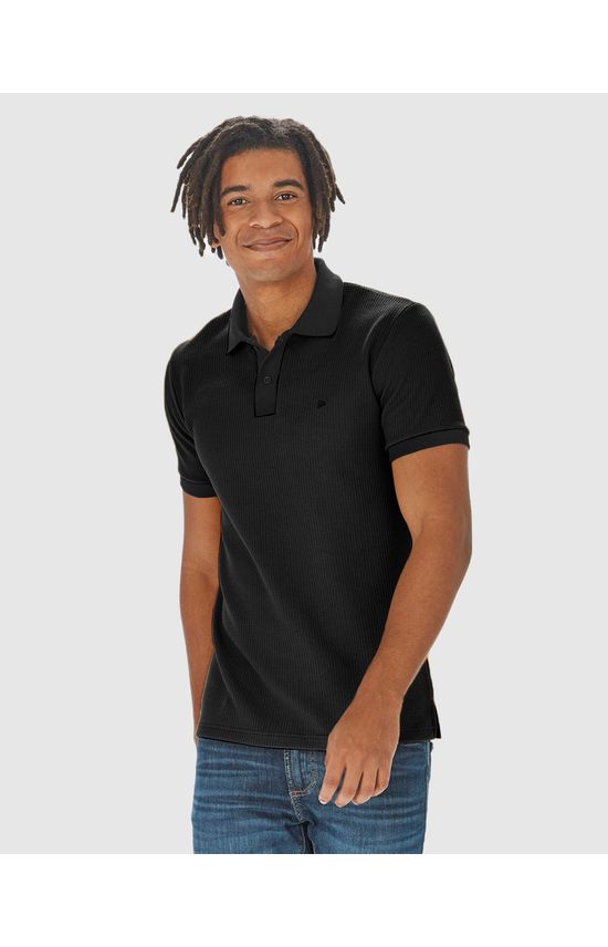 Camisa Polo Masculina Slim Em Malha Jacquard