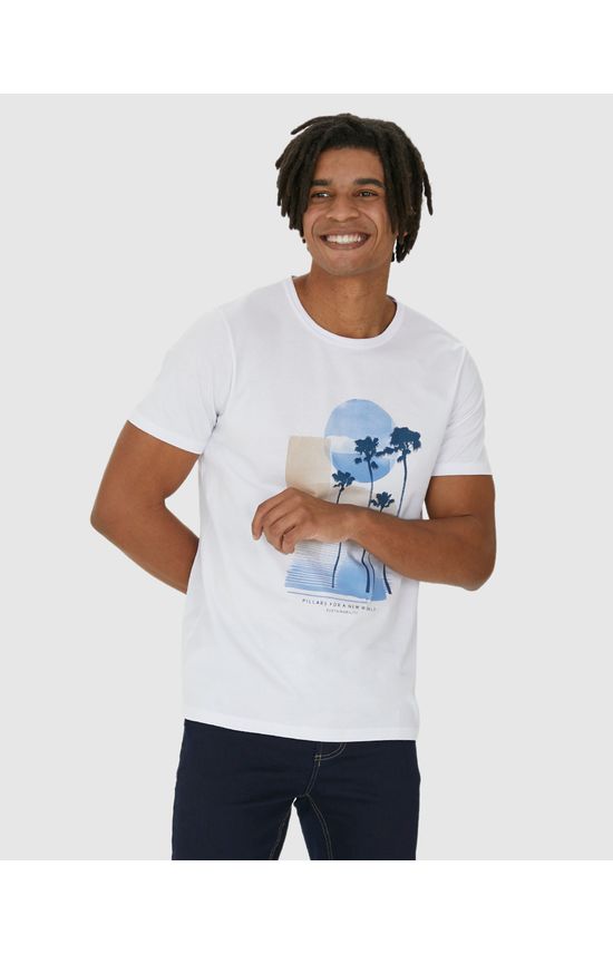 Camiseta Masculina Pillars For A New World Em Algodão