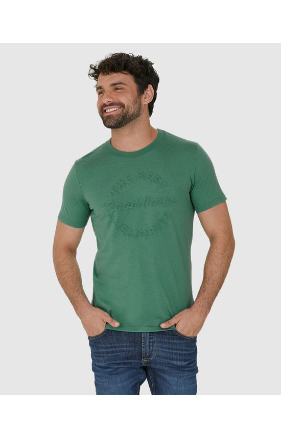 Camiseta Masculina Estampa Frontal Alto Relevo Em Algodão