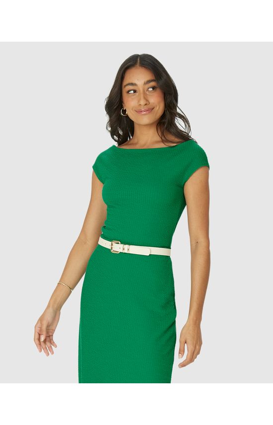 Blusa Justa Feminina Decote Canoa Em Malha Texturizada