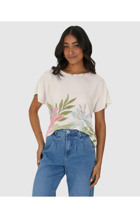 Blusa Ampla Feminina Estampa Floral Em Viscose