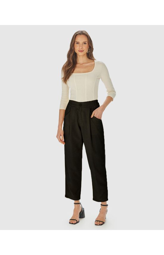 Calça Feminina Carrot Bolso Funcional Em Viscolinho