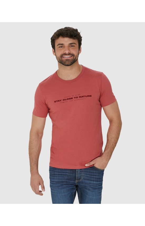 Camiseta Masculina Stay Close To Nature Em Algodão