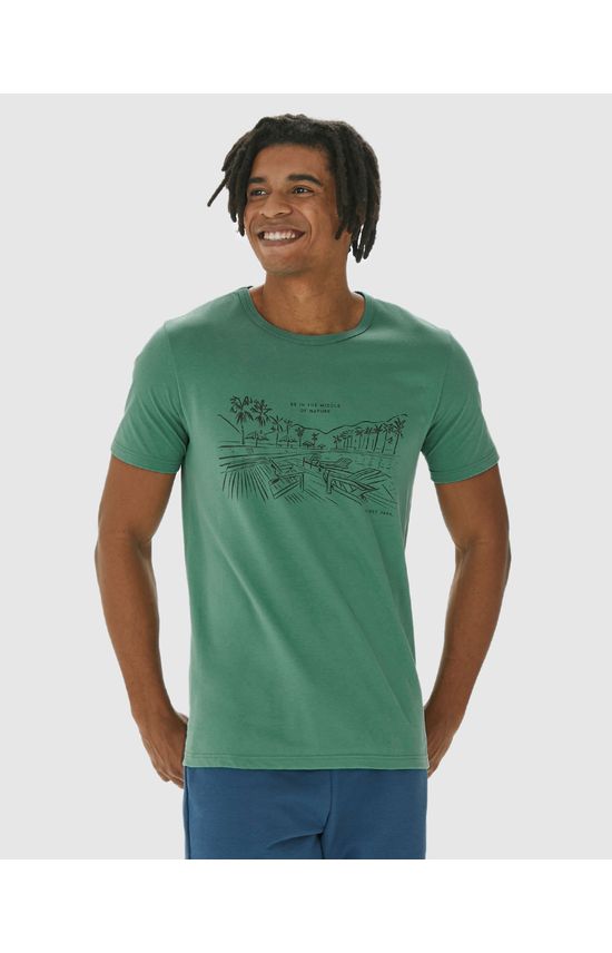 Camiseta Masculina Be In The Middle Of Nature Em Algodão