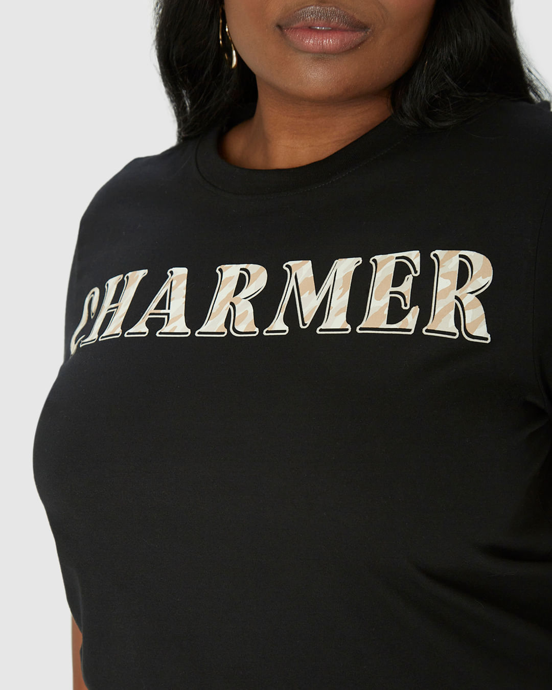 Camiseta Feminina Plus Size Charmer Em Algodão - Imagem 18