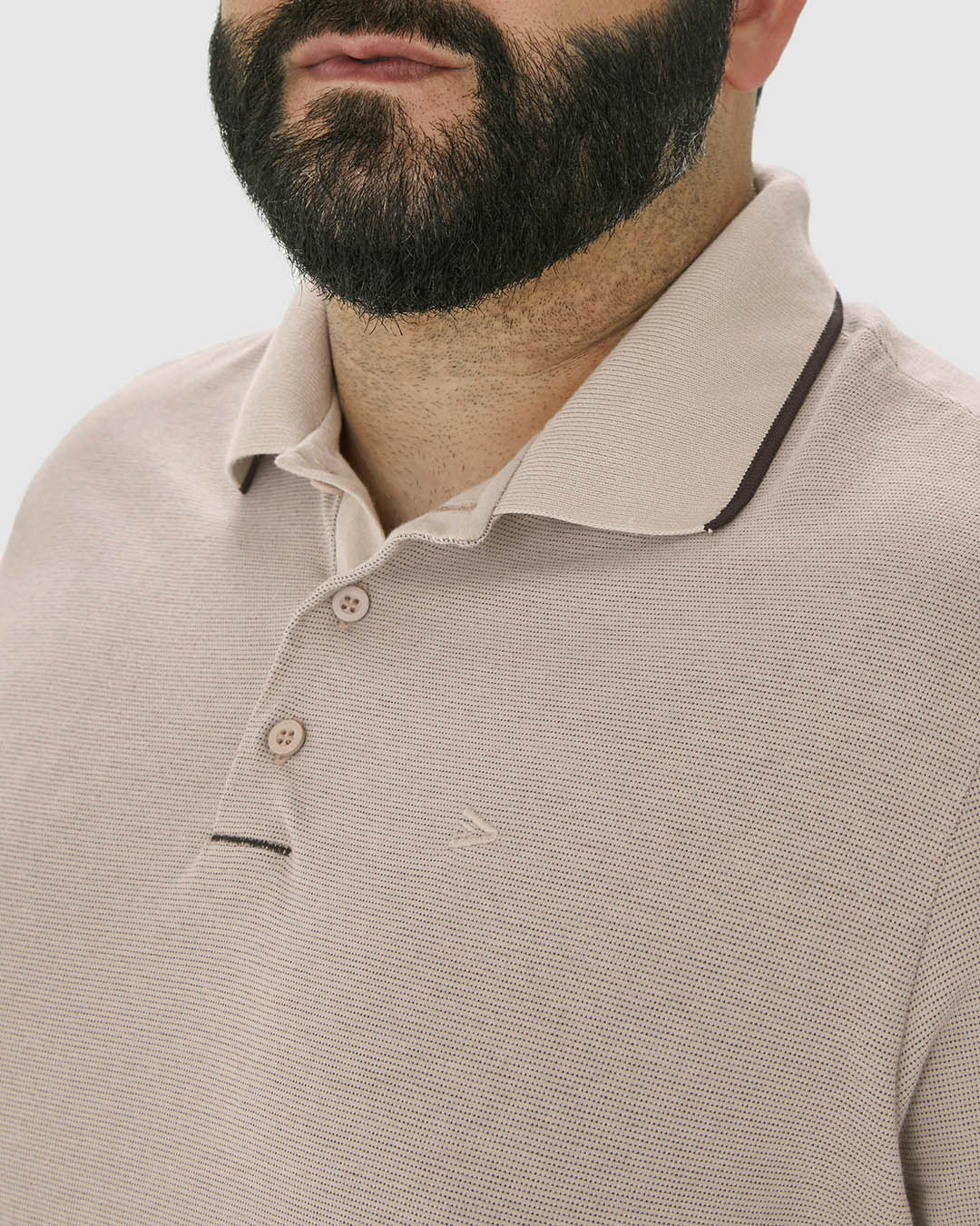 Camisa Polo Masculina Plus Size Abertura Lateral Em Malha Texturizada - Imagem 18