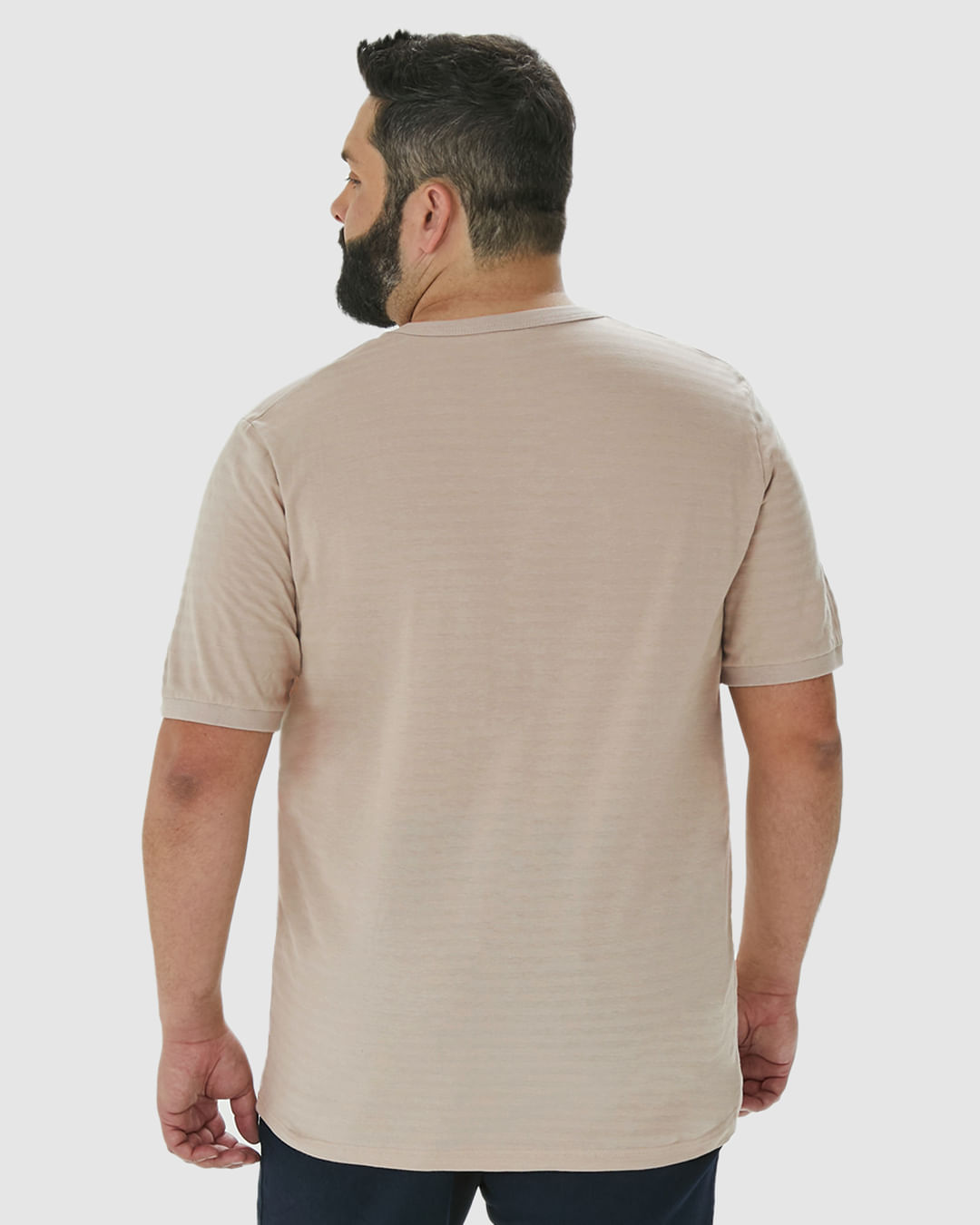 Camiseta Masculina Plus Size Estampa Peitoral Em Malha Listrada - Imagem 25