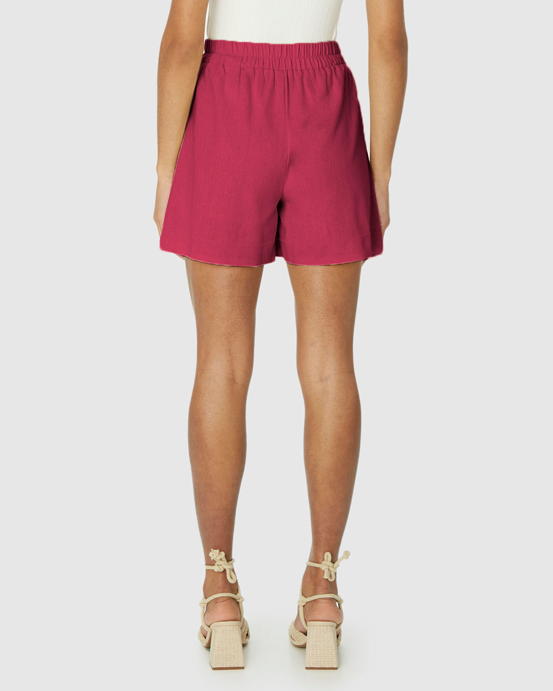 Bermuda Reta Feminina Bolso Funcional Em Viscolinho - Imagem 20