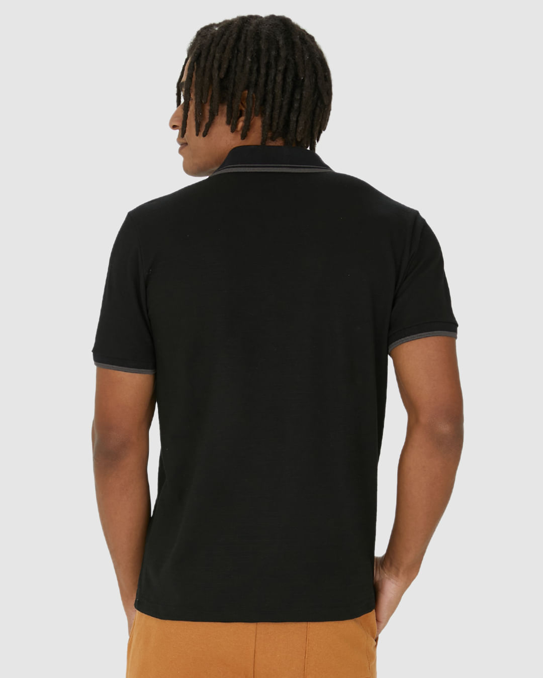 Camisa Polo Masculina Bordado Peitoral Em Piquet Listrado - Imagem 20