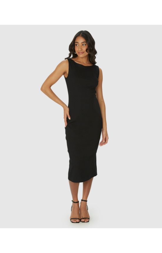 Vestido Midi Feminino Reto Duas Formas De Uso Em Ribana