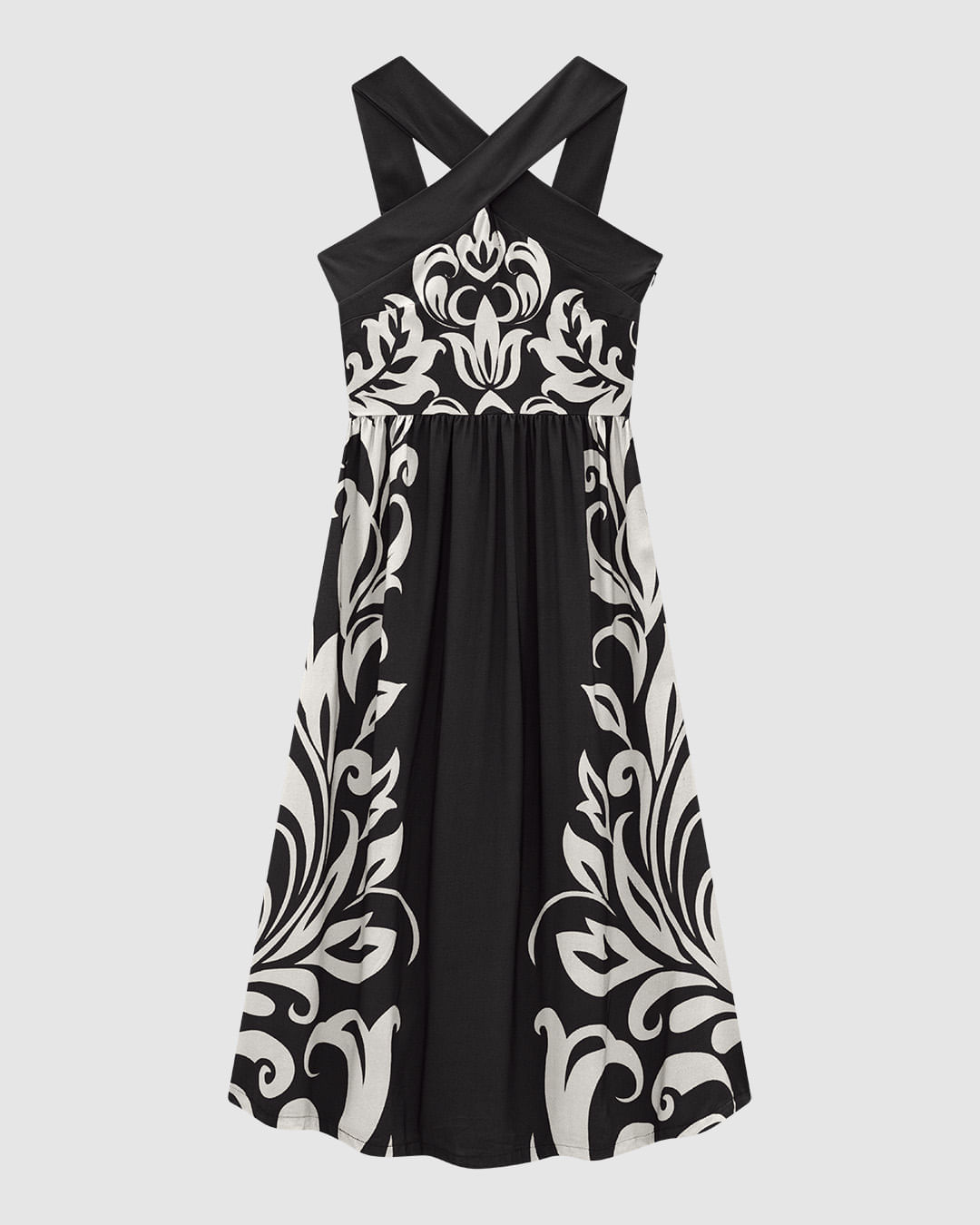 Vestido Midi Feminino Decote Transpassado Em Viscose - ENFIM - Imagem 7