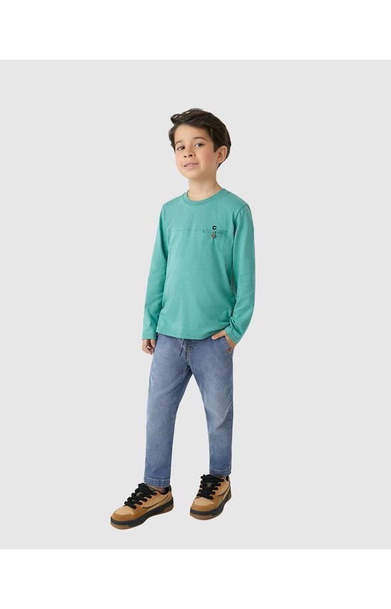 Calça Menino Jogger Cadarço Funcional Em Jeans Com Elastano - Carinhoso