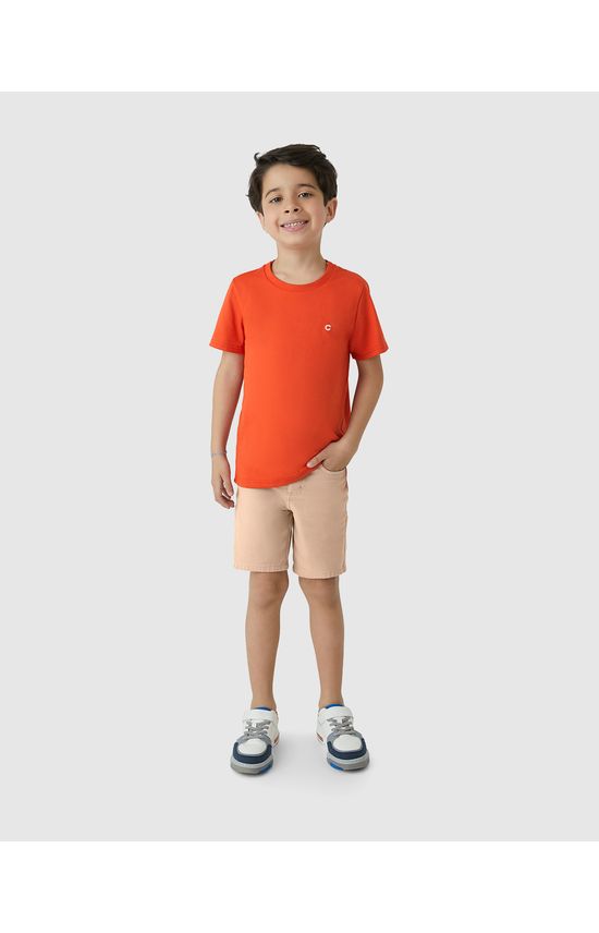 Camiseta Menino Manga Curta Em Algodão - Carinhoso
