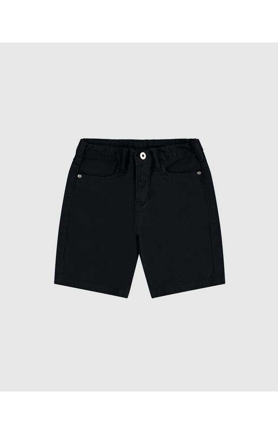 Bermuda Menino Comfort Bolso Funcional Em Sarja Com Elastano - Carinhoso